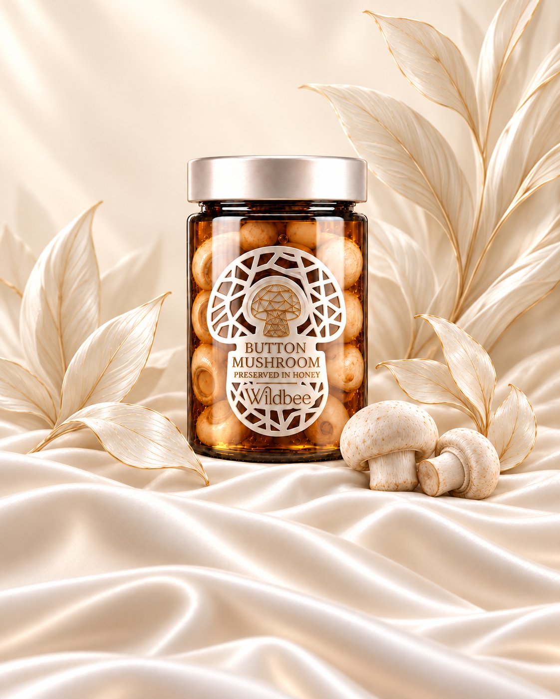 Button Mushroom Preserved in Honey